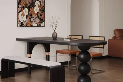 Homewood Bàn Ăn, Bàn Làm Việc Cách Tân Kiểu Pháp Gỗ Tự Nhiên Nguyên Khối(NTTMWD00002)