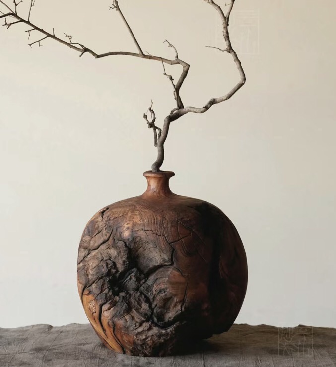 Lọ Hoa Gỗ Lũa Cắm Hoa Khô Decor(NTTMWD00001)